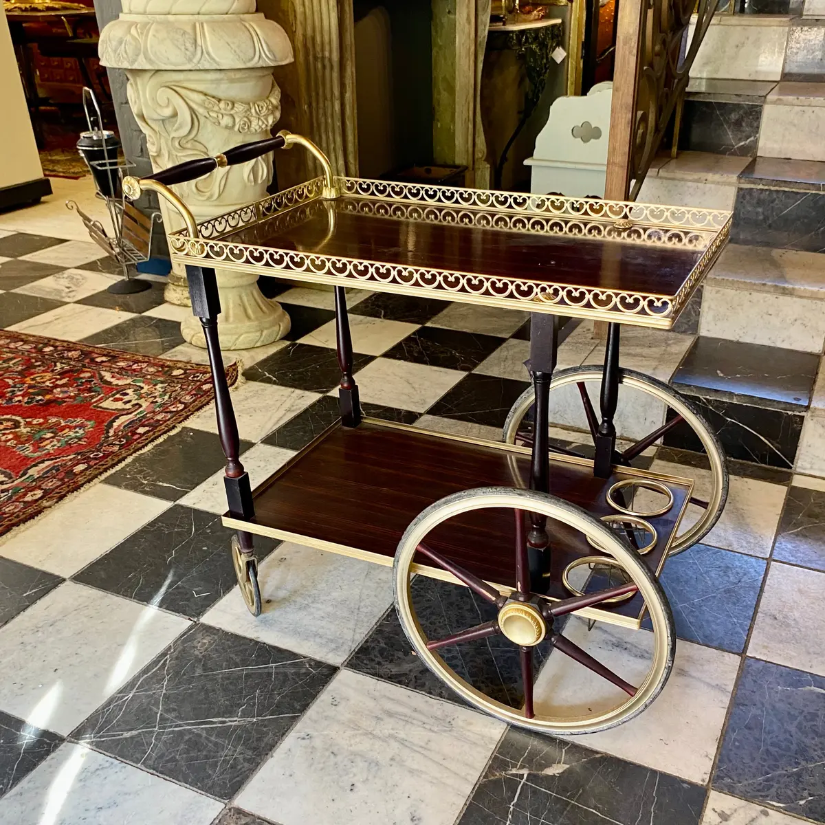 A Vintage Drinks Trolley With Brass Details - Sold 1