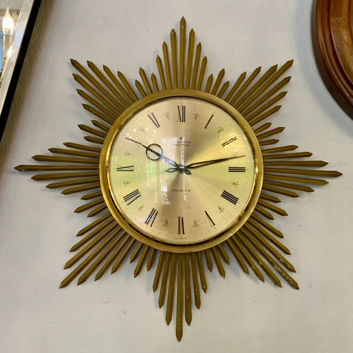 Vintage Sun Burst Brass Clock - Sold 1