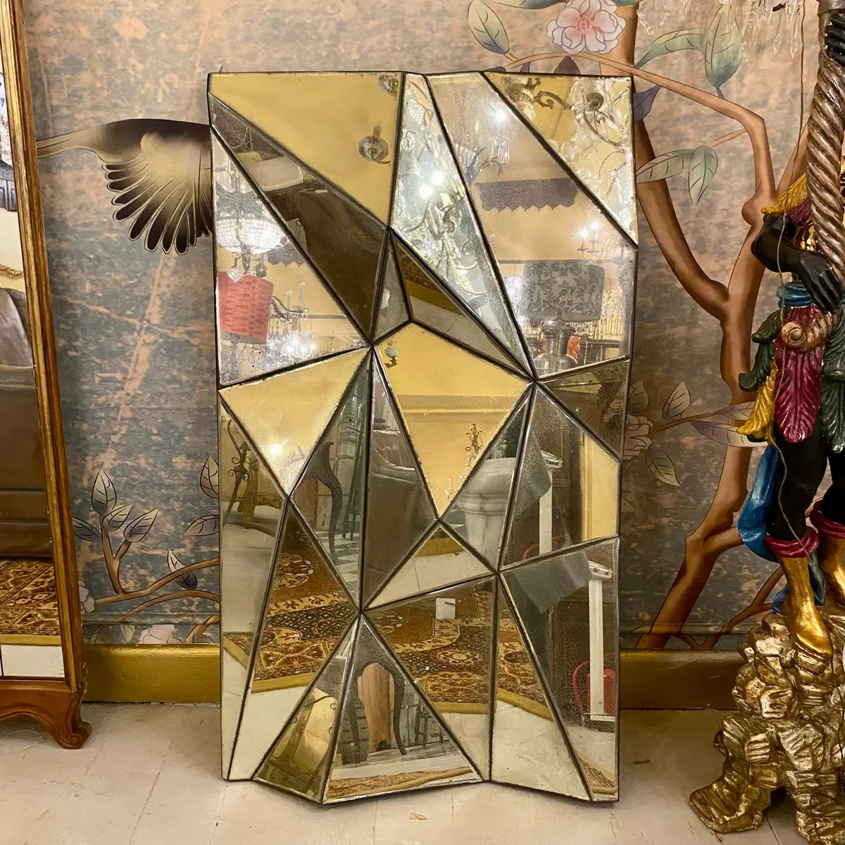 Contemporary Rectangular Faceted Mirror 1