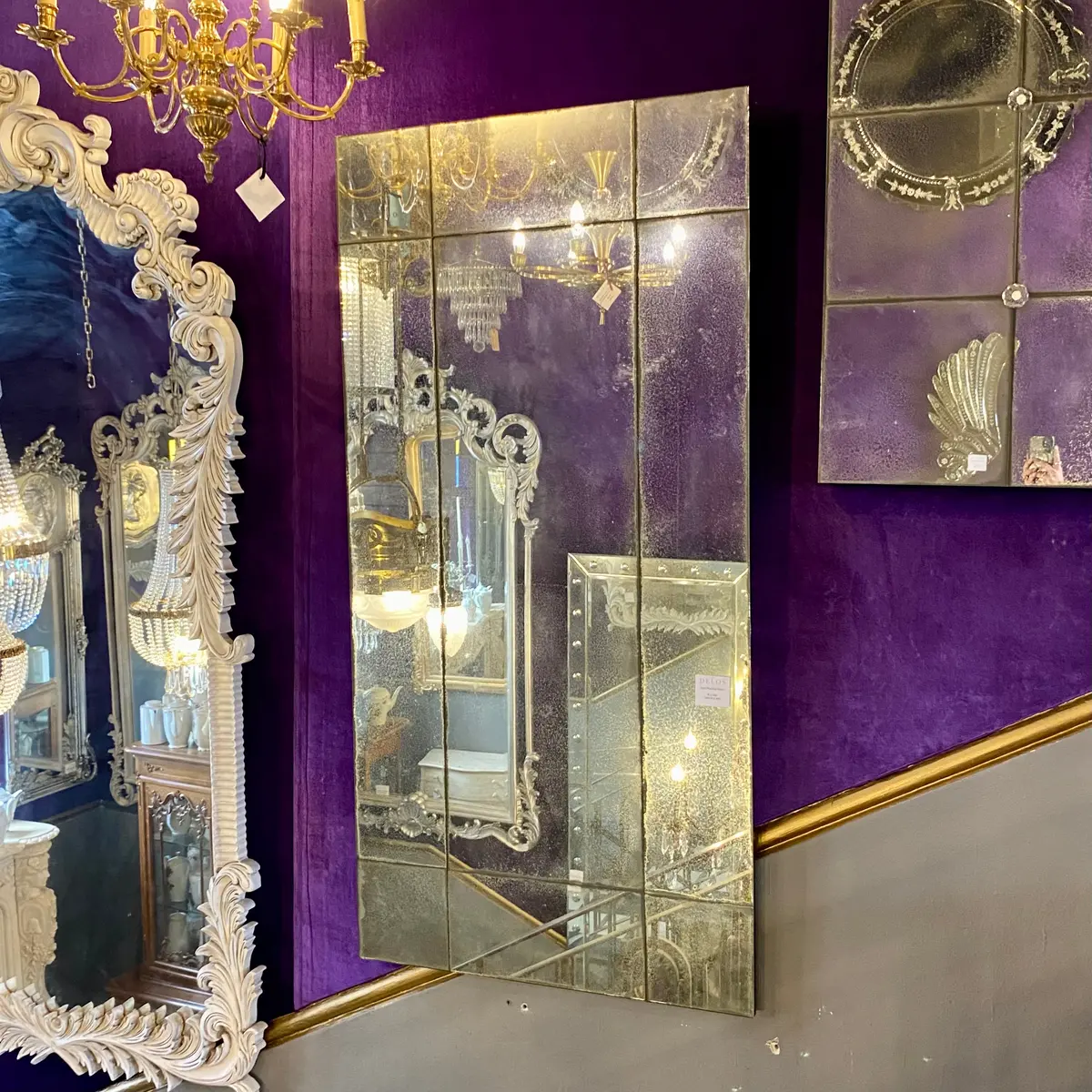 Aged Panelled Mirror - Sold 1