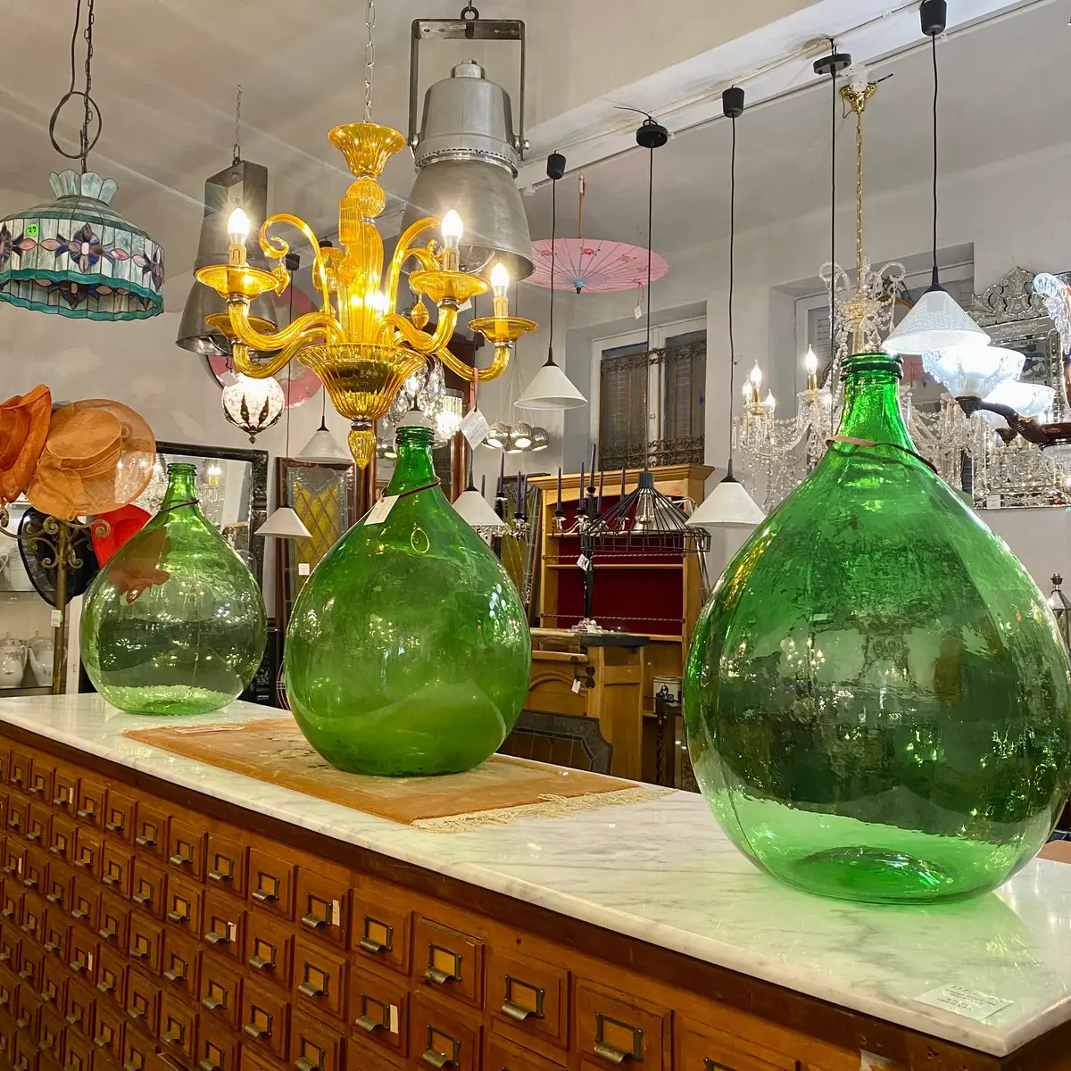 Vintage Green Demijohn Bottle - Sold 1