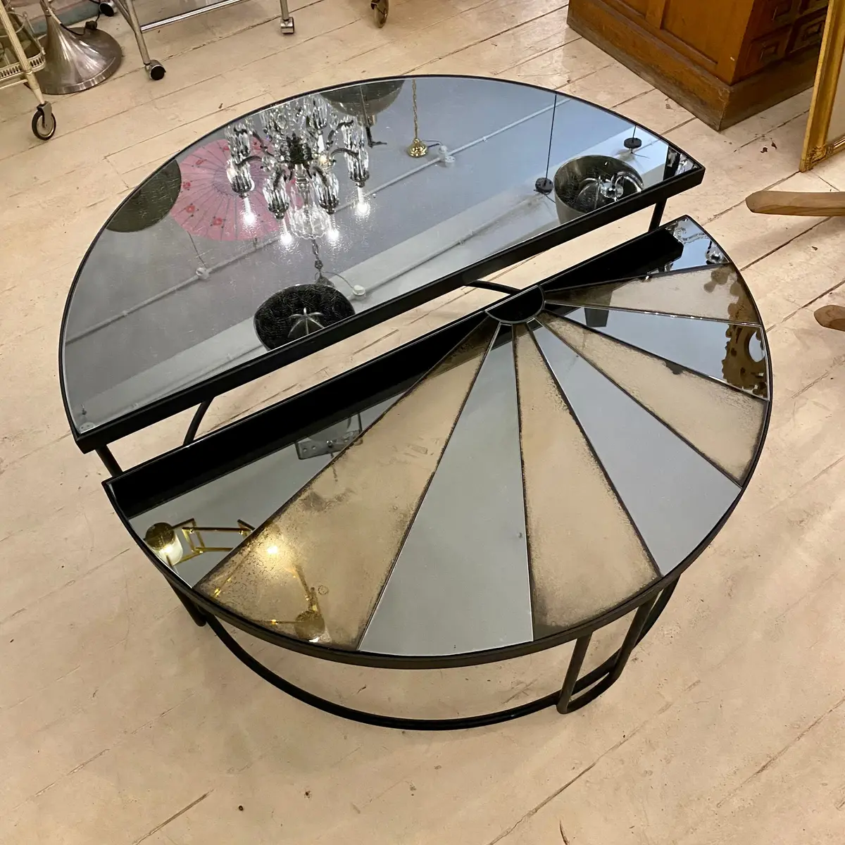 Aged Mirror Nestling Coffee Table - Sold 1