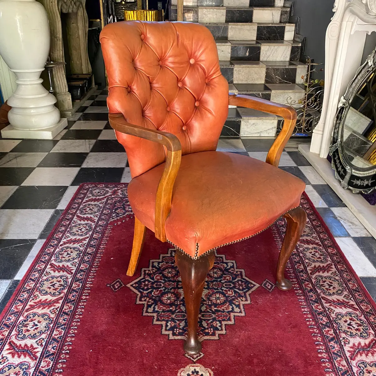 Stunning Orange Leather Armchair - Sold 1