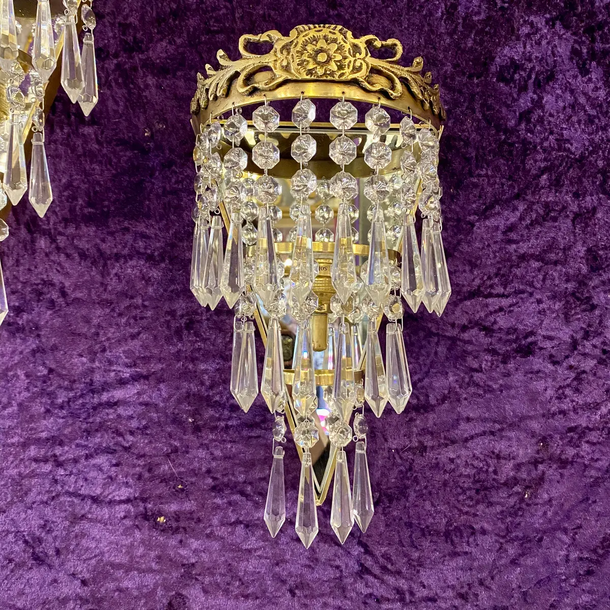 Pair Of Polished Brass Waterfall Sconces - Sold 2