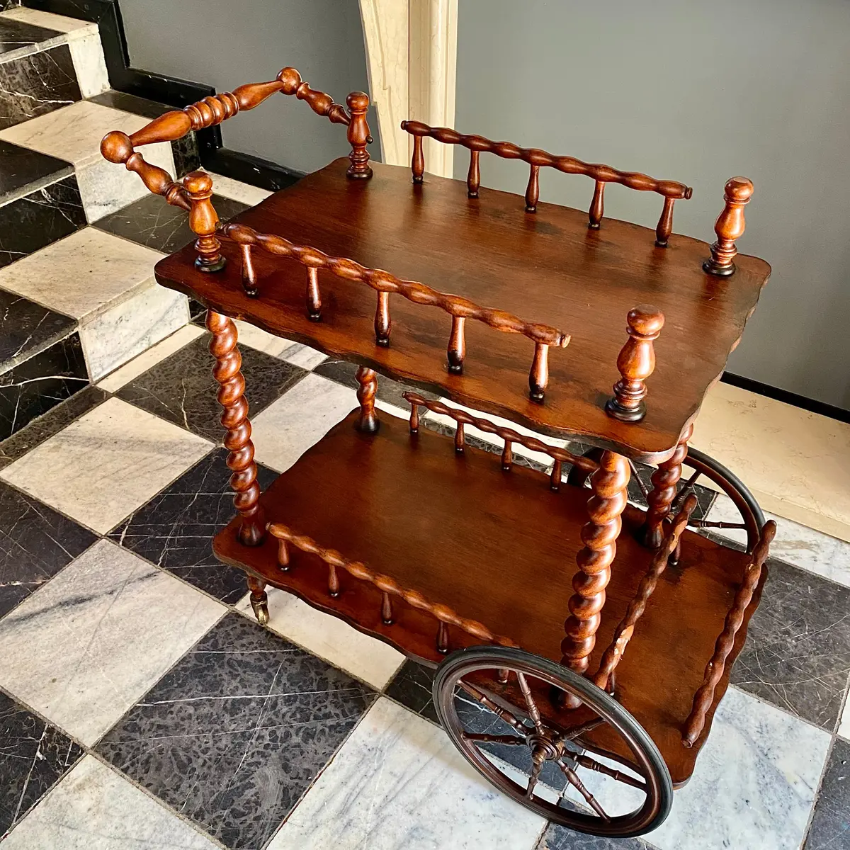 Vintage Barley Twist Drinks Trolley - Sold 1