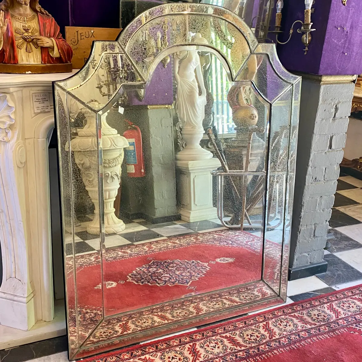 Very Large Aged And Arched Mirror - Sold 1