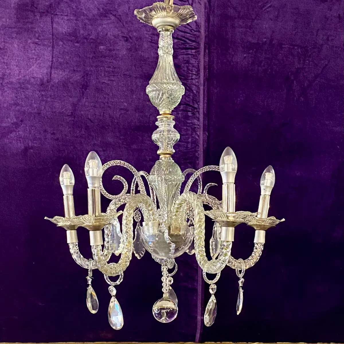 1930'S Venetian Glass Chandelier - Sold 1