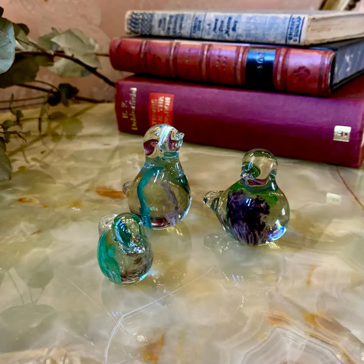 Sweet Petite Set Of Bird Murano Figurines 1
