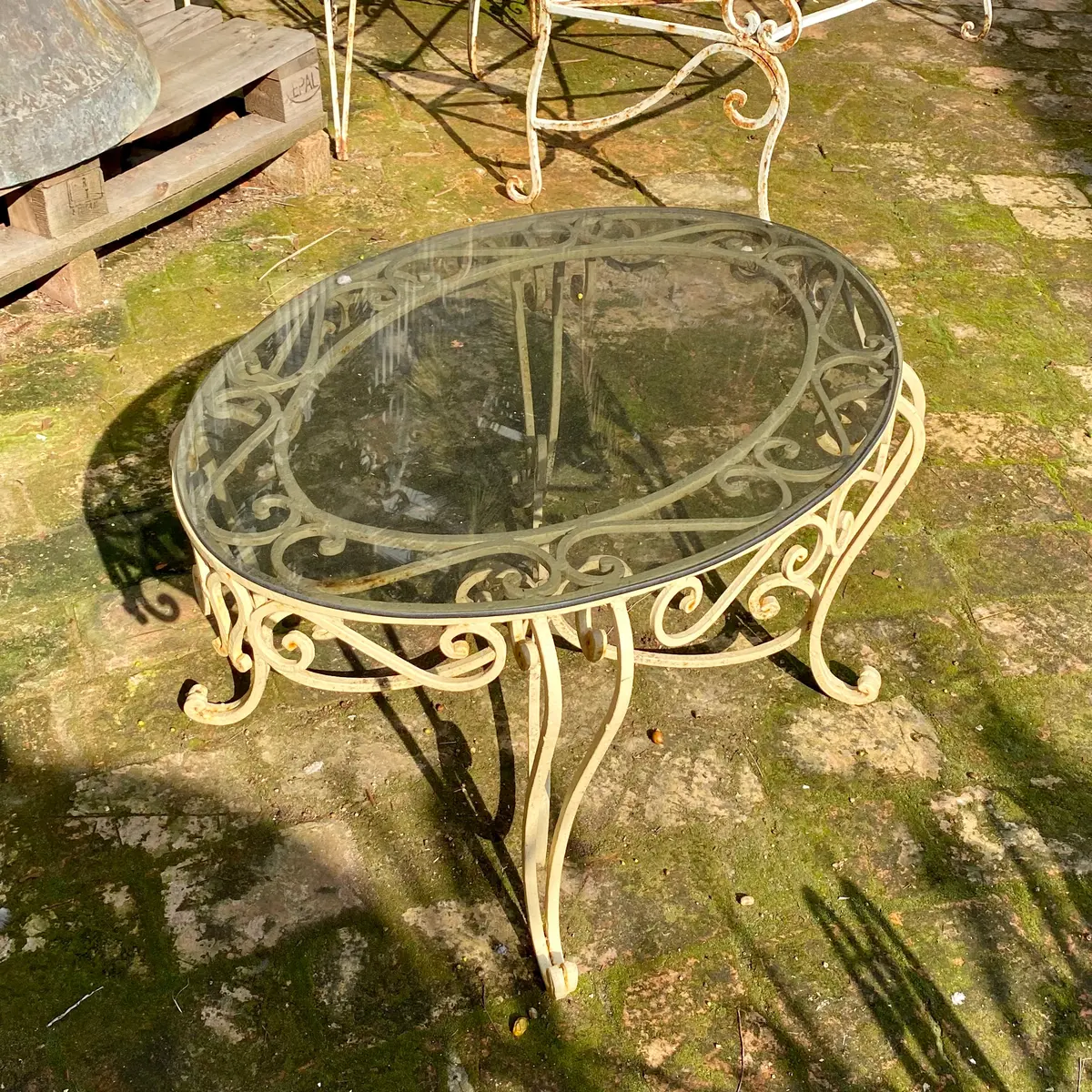 Oval Wrought Iron Coffee Table - Sold 1