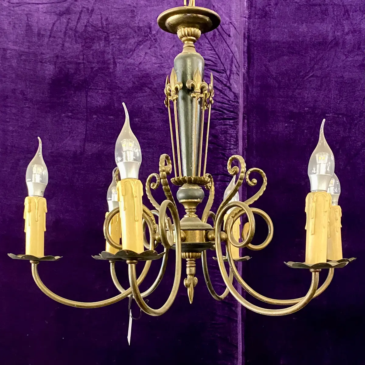 Metal And Brass Empire Era Chandelier 1