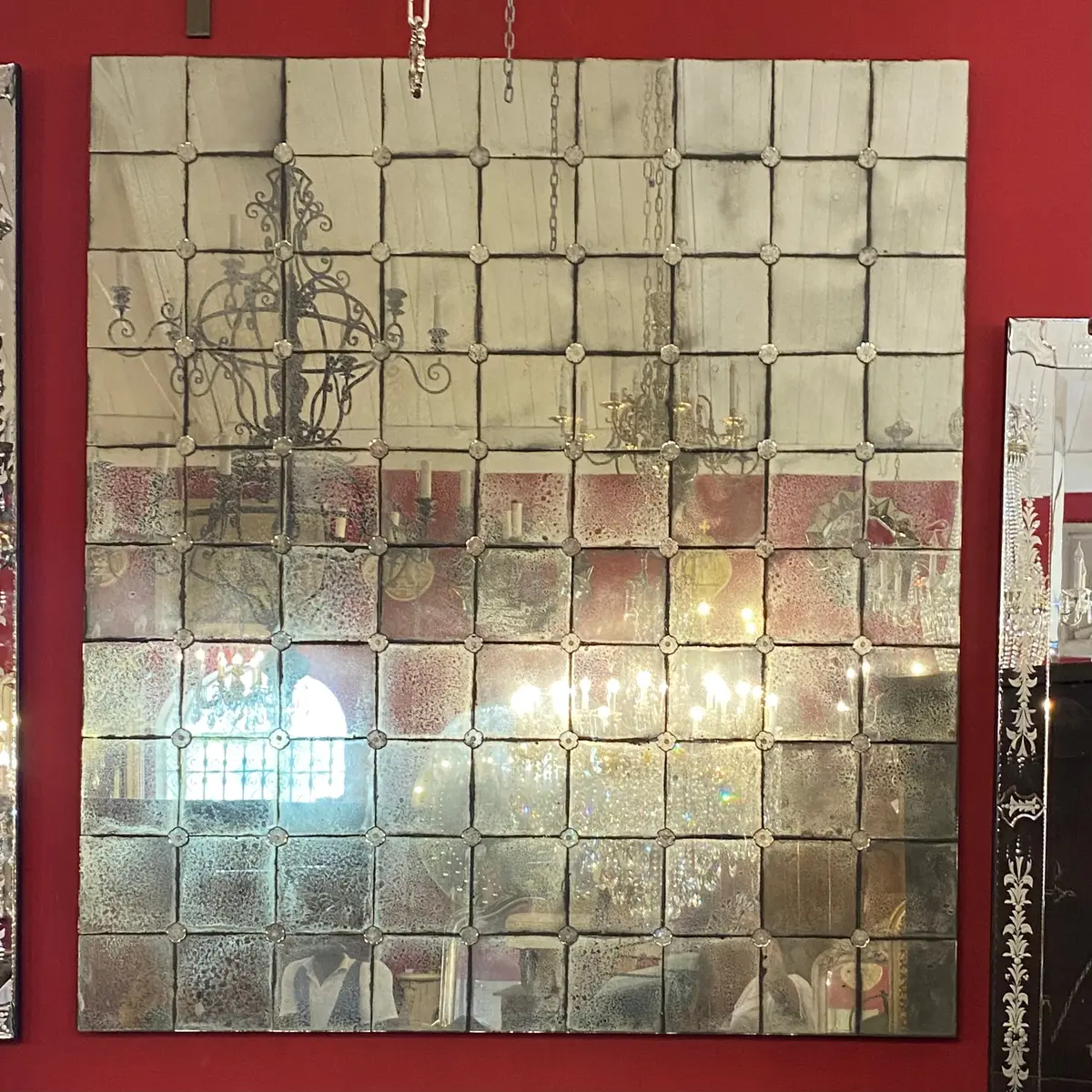 Extremely Large Aged Mirror With Rosettes 1
