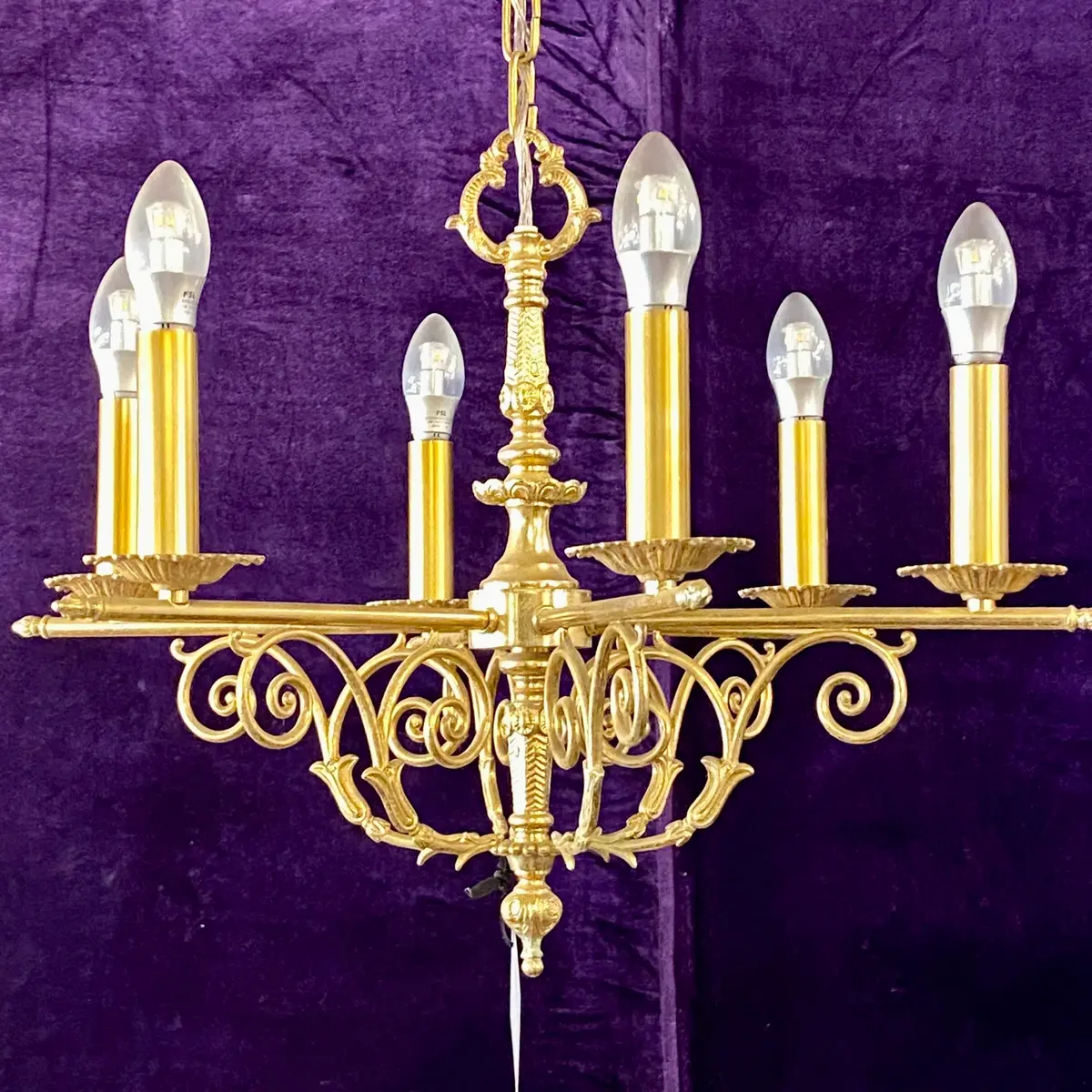Antique Brass Chandelier - Sold 1