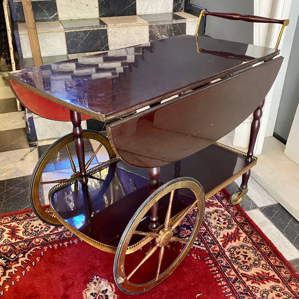 Vintage Drinks Trolley With Pull Out Flaps - Sold 1