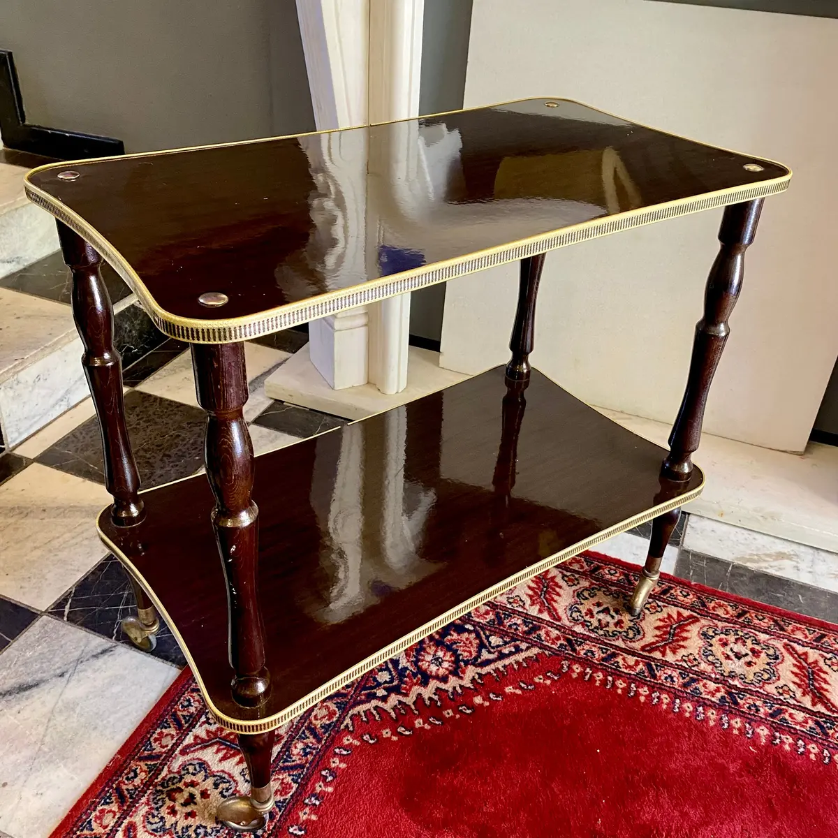Large Vintage Drinks Trolley With Gilt Metal Frame - Sold 1