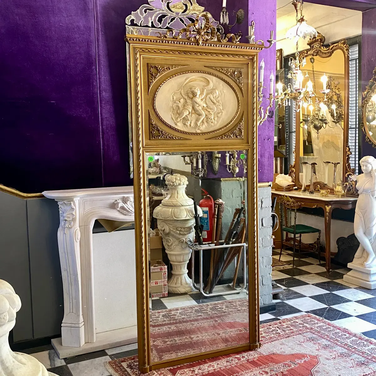 Stunning Antique Trumeau Mirror - Sold 1