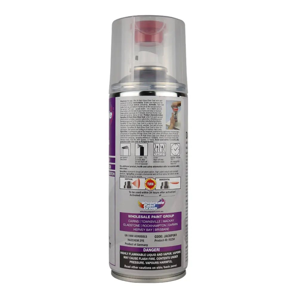 Spraymax High Gloss 2K Automotive Clear Coat 400Ml Aerosol Diy Touch Up Paint 2
