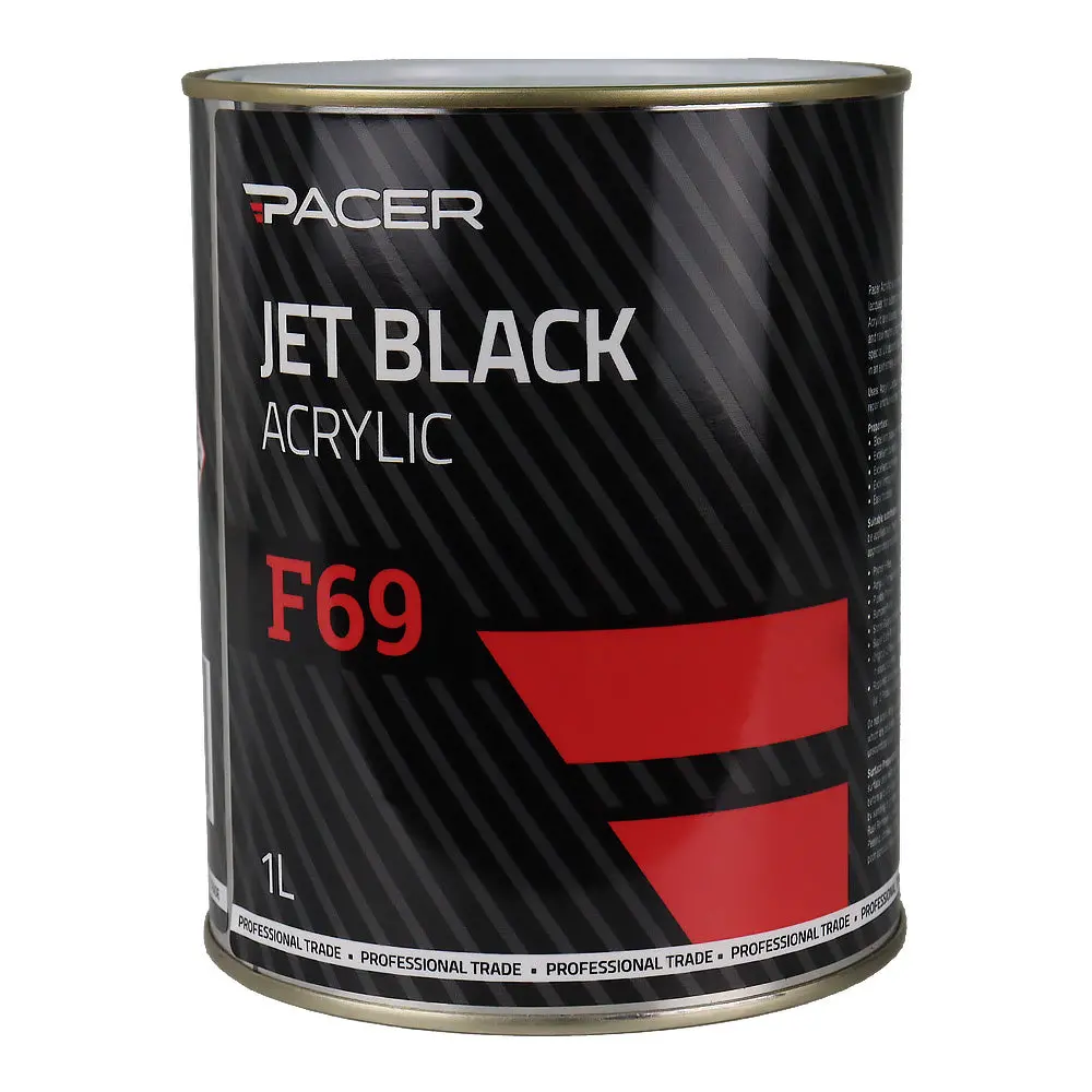 Pacer F69 Jet Black Acrylic Paint 1L Professional Automotive Durable 1
