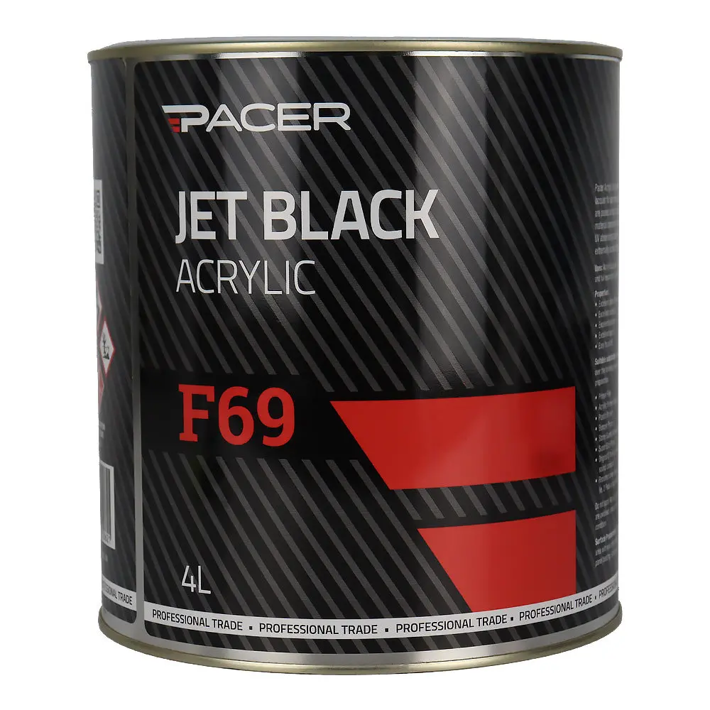 Pacer F69 Jet Black Acrylic Paint 4L Professional Automotive Durable 1
