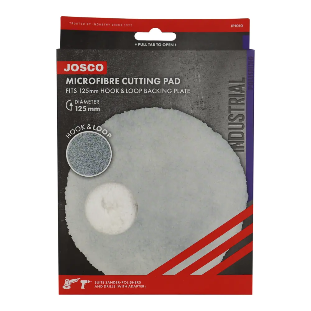 Josco Microfibre Cutting Pad 125Mm Hook & Loop Industrial Polishing Jp1010 1