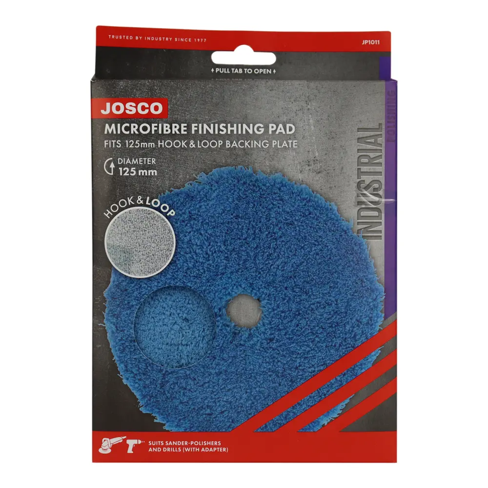 Josco Microfibre Finishing Pad 125Mm Hook & Loop Industrial Jp1011 1