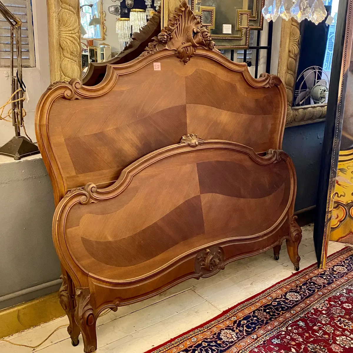 Antique French Mahogany Bed - Double - Sold 1
