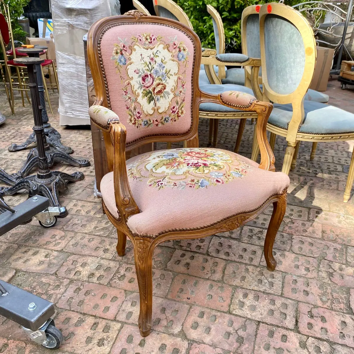 Antique Needlepoint Armchair - Sold 1
