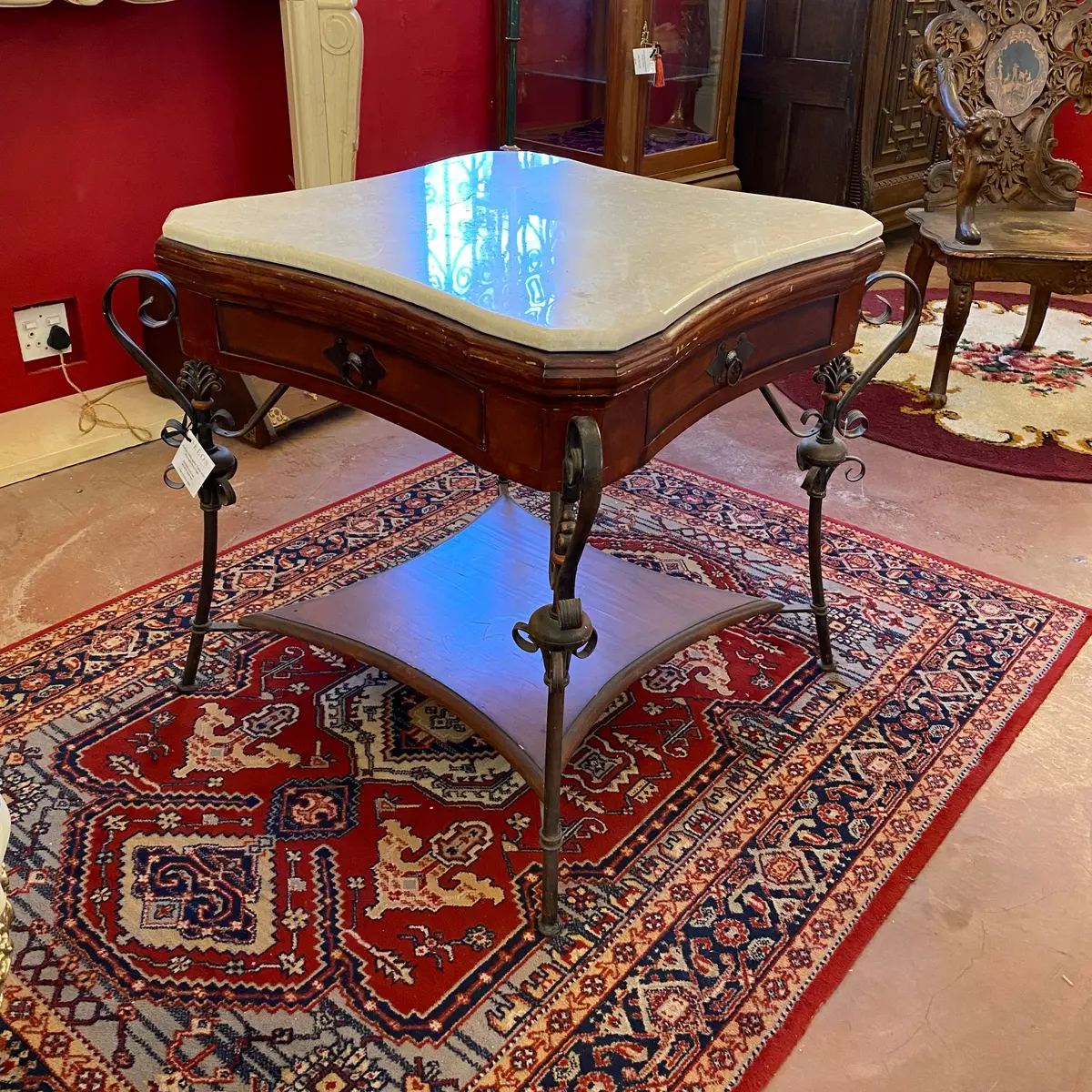 Antique Entrance Table With Marble Top - Sold 1