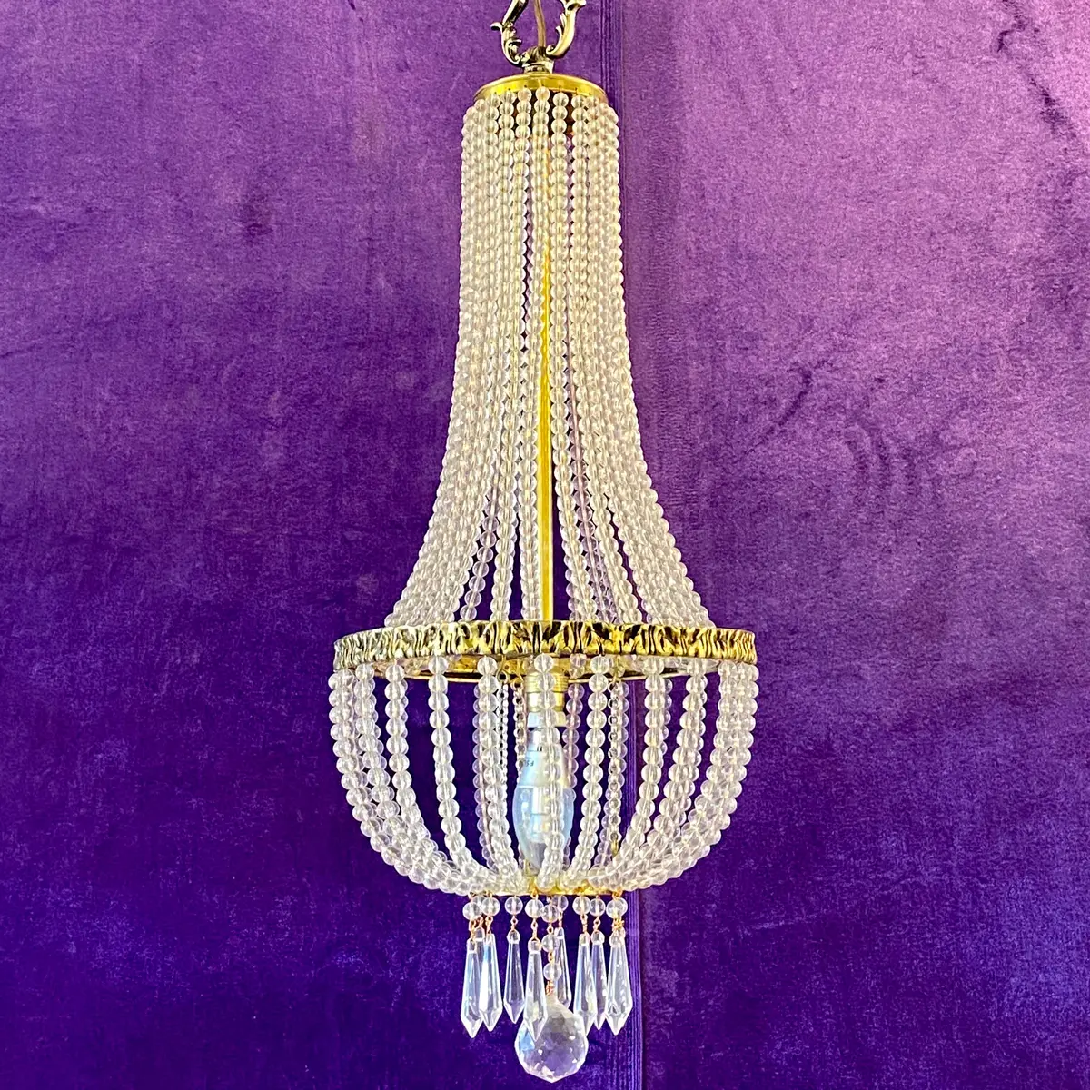 Hand Made Crystal And Brass Neoclassical Chandelier 1