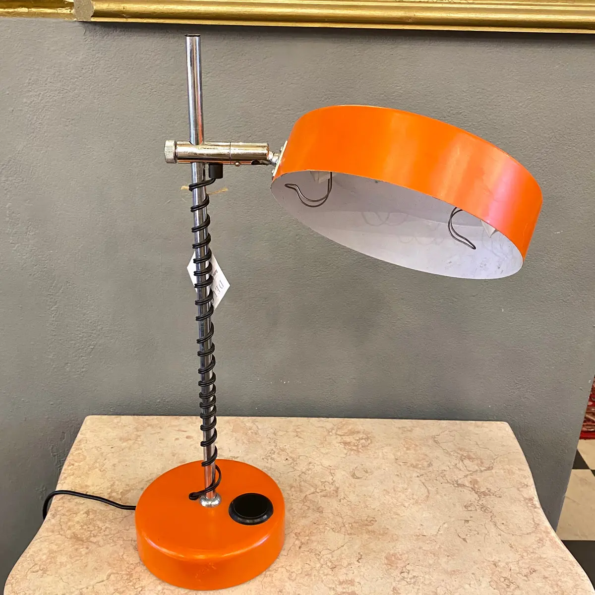 Orange Mid Century Chrome Desk Lamp - Sold 1