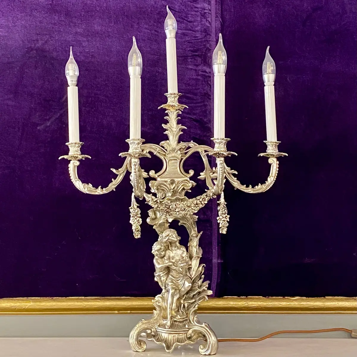 Large Silver Plated Table Candelabra - Sold 1