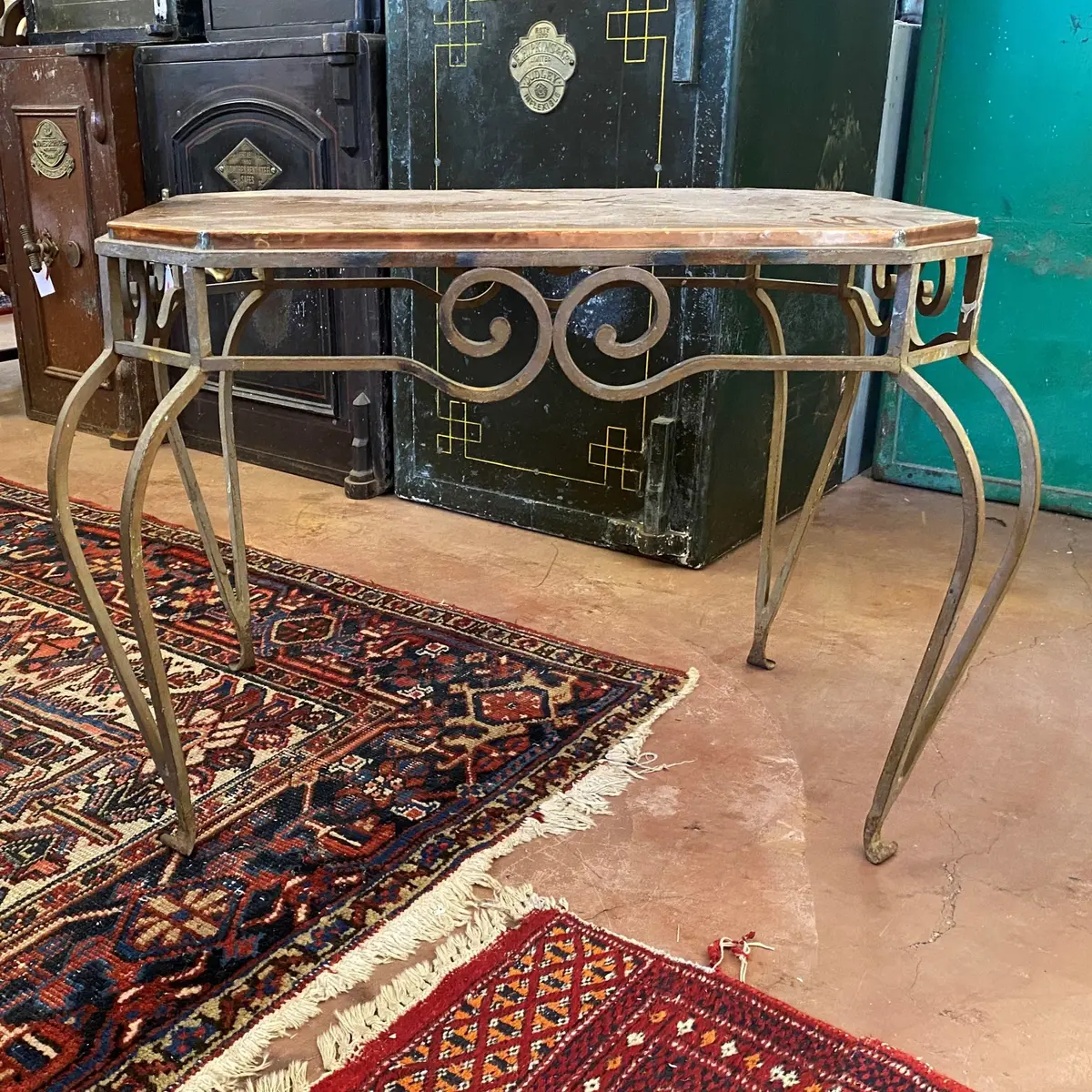 Copper And Wrought Iron Coffee Table 1
