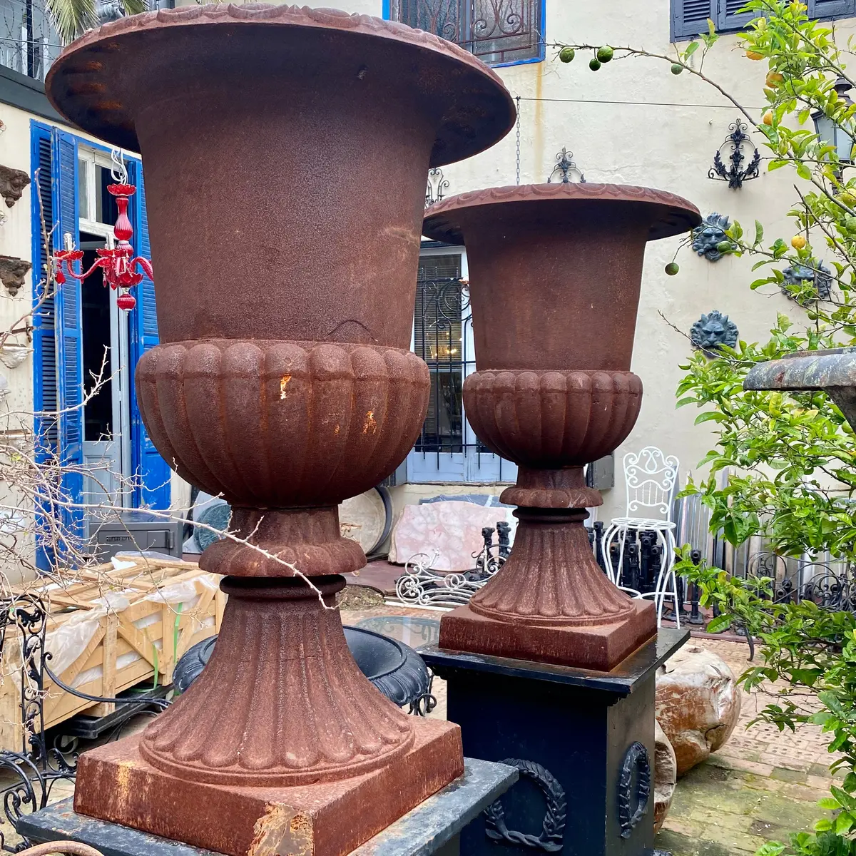 Classic Tall Cast Iron Urn - Sold 1