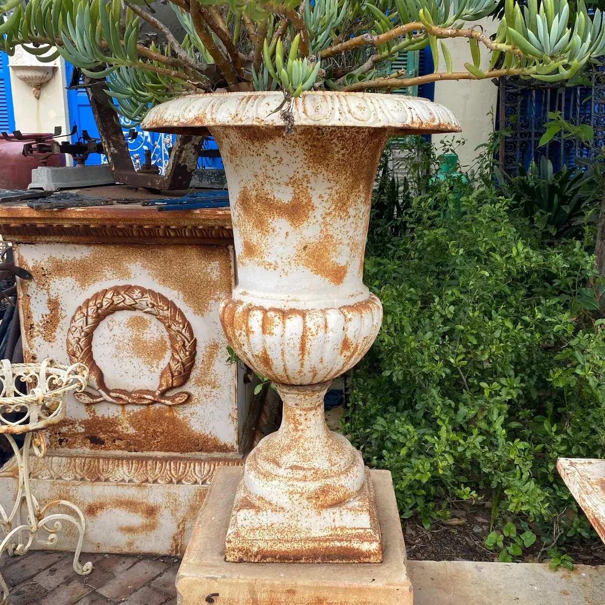 Small And Skinny Cast Iron Urn - Sold 2