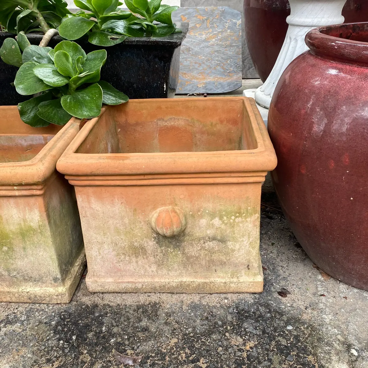 Rustic Square Terracotta Urn - Sold 1