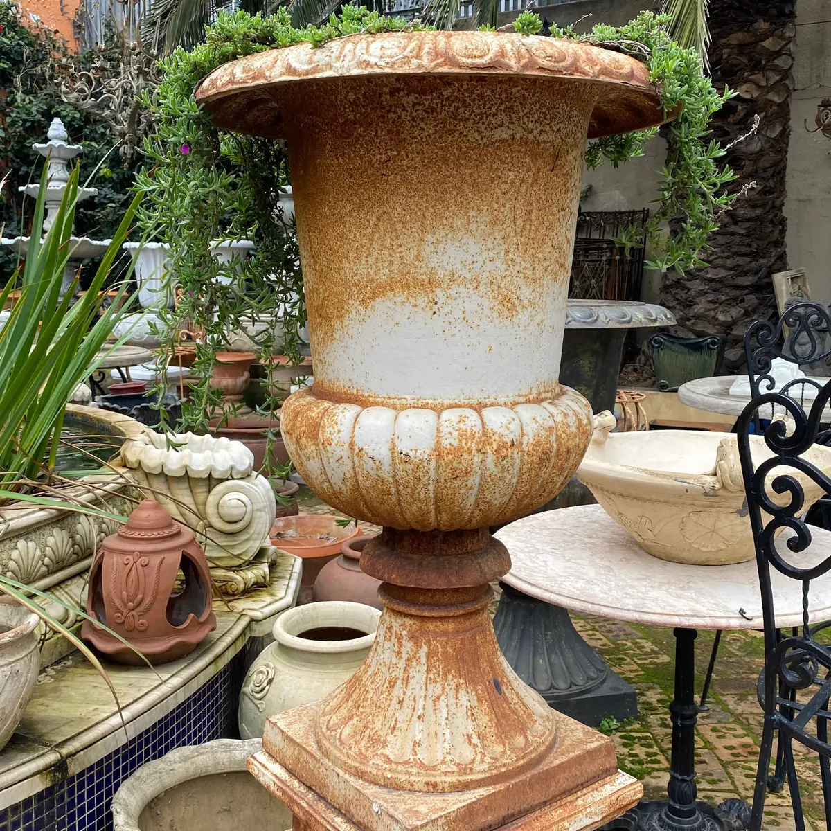 Classic Tall Cast Iron Urn - Sold 7