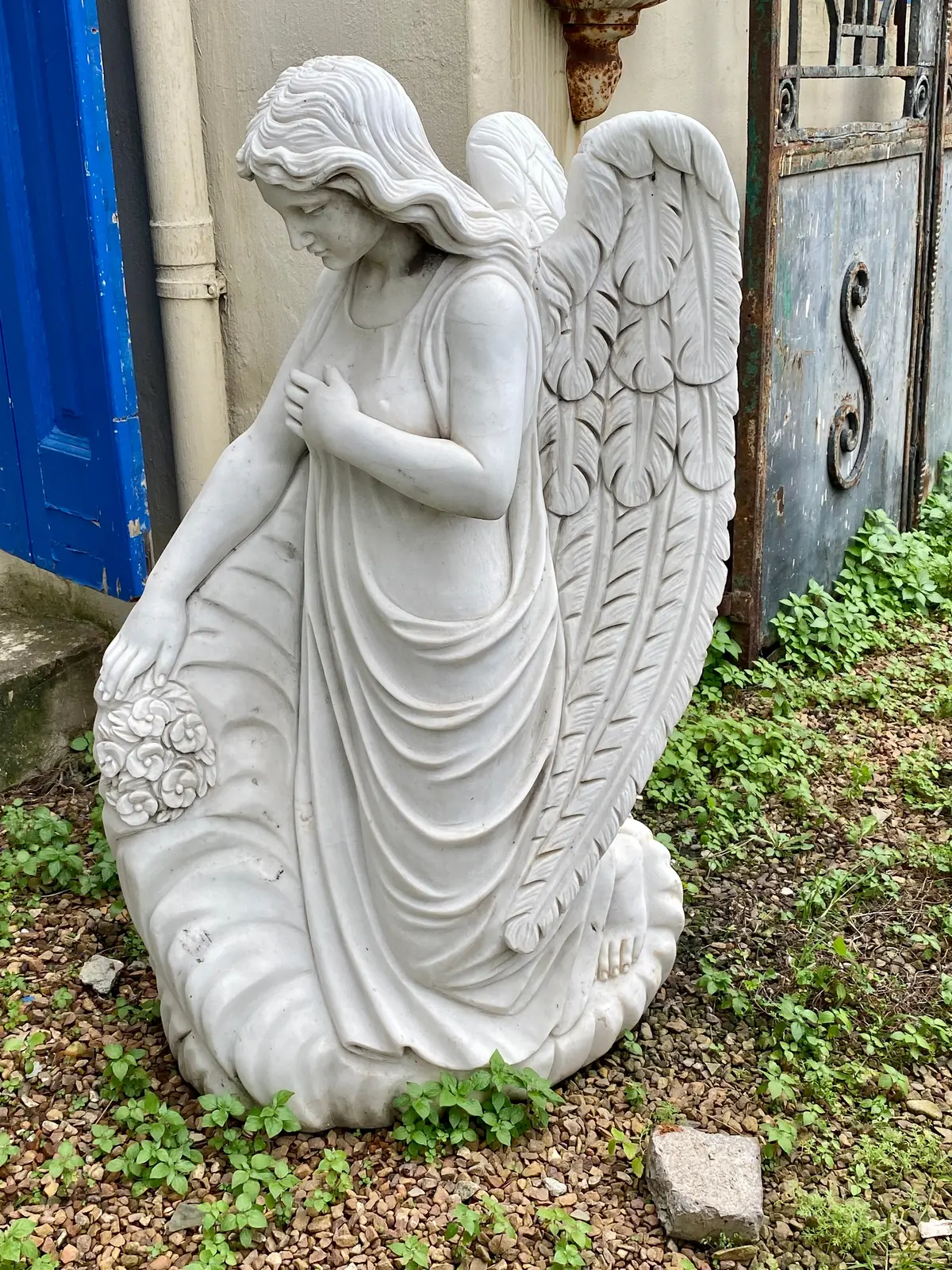 Magnificent White Marble Angel Statue - Sold 1