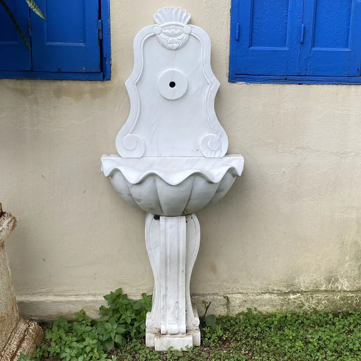 White Marble Wall Mounted Water Feature - Sold 1