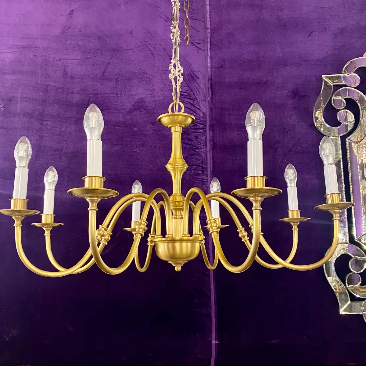 Brass Flemish Style Chandelier - Sold 1