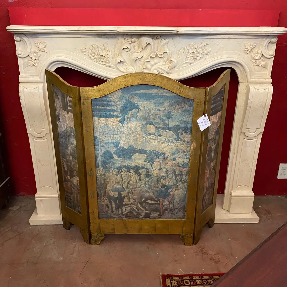 Gilded Fire Screen With A Papier Maché Inlay 1