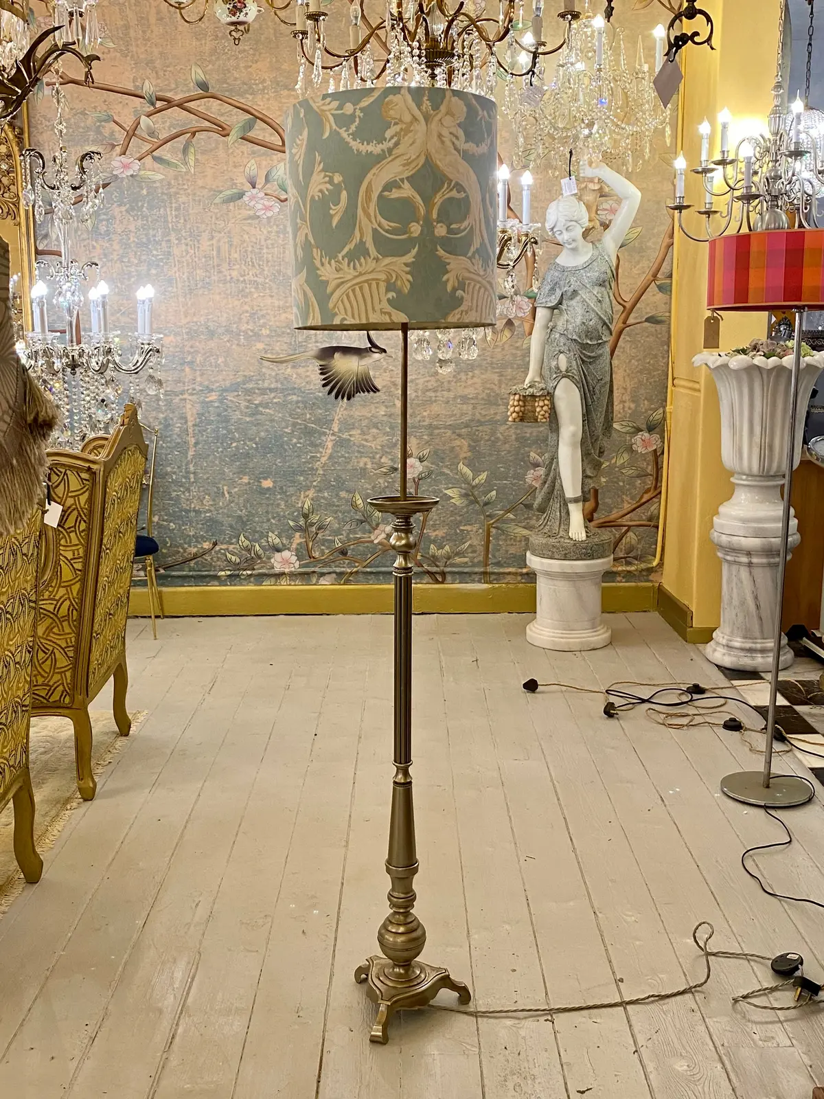 Antique Nickel Standing Lamp - Sold 1