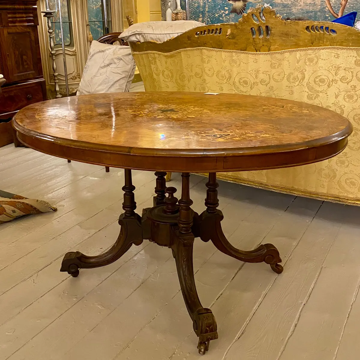 Antique Burr Walnut Dining Table - Sold 1