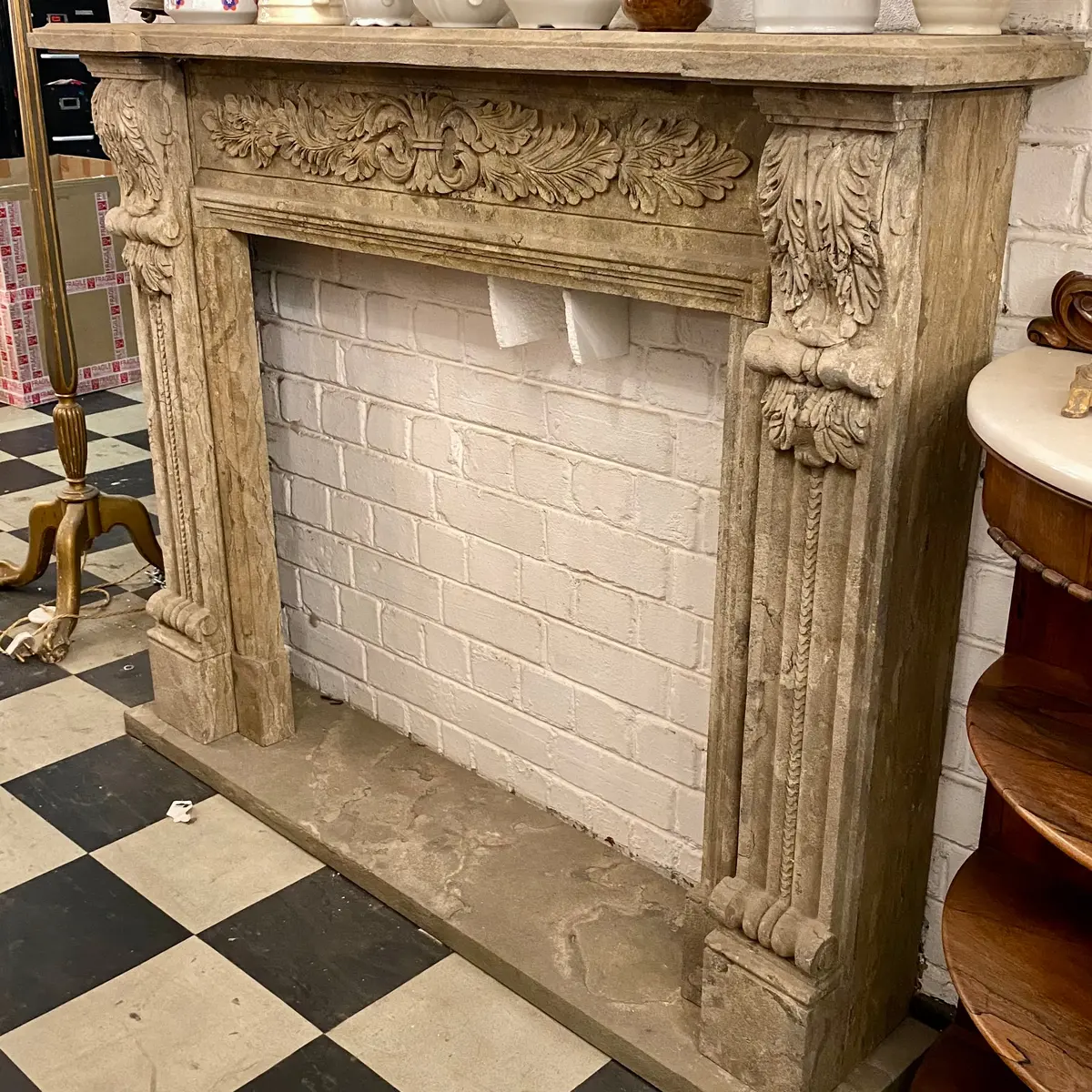 French Style Blue Stone Fire Surround - Sold 1