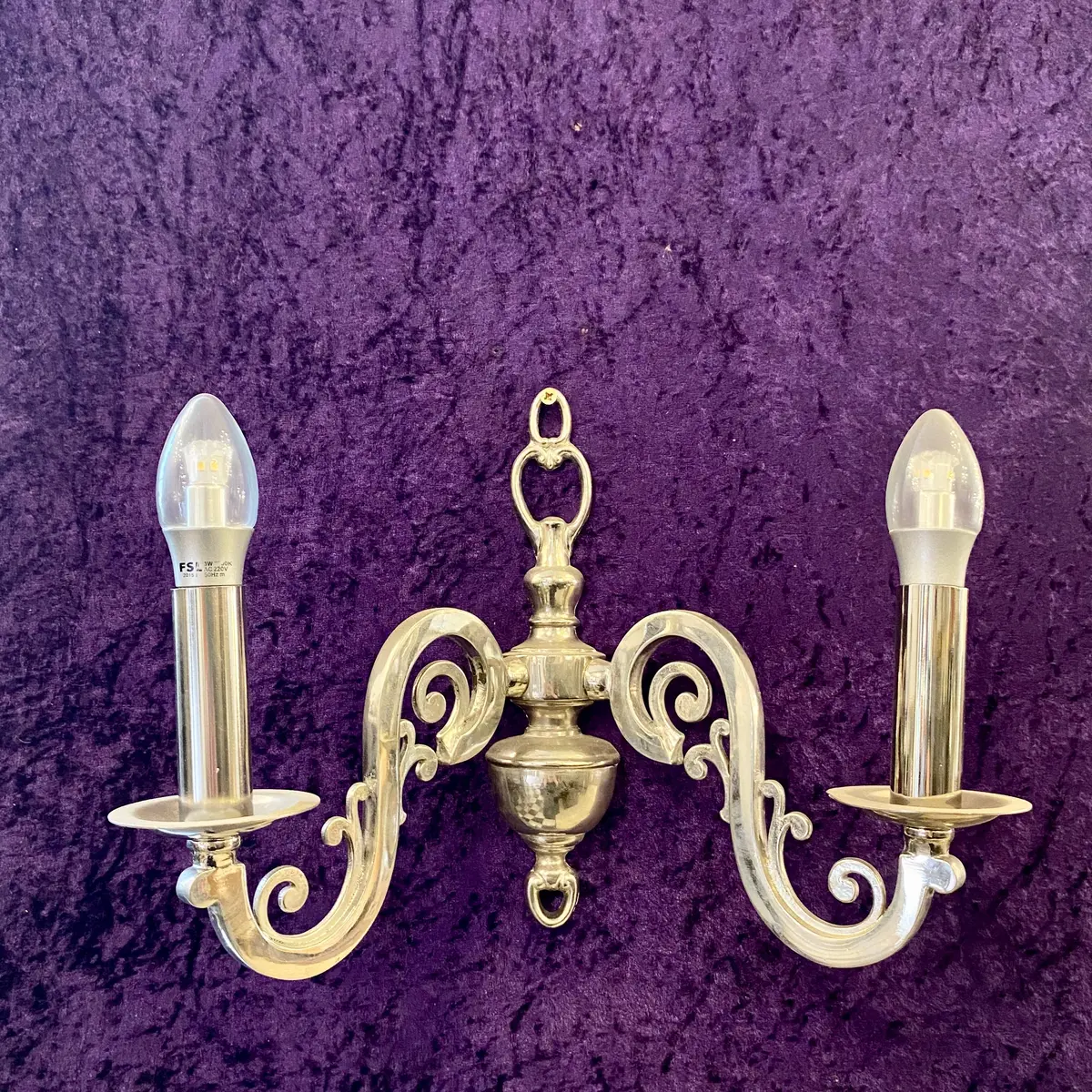 Pair Of Antique Nickel Wall Lights - Sold 1