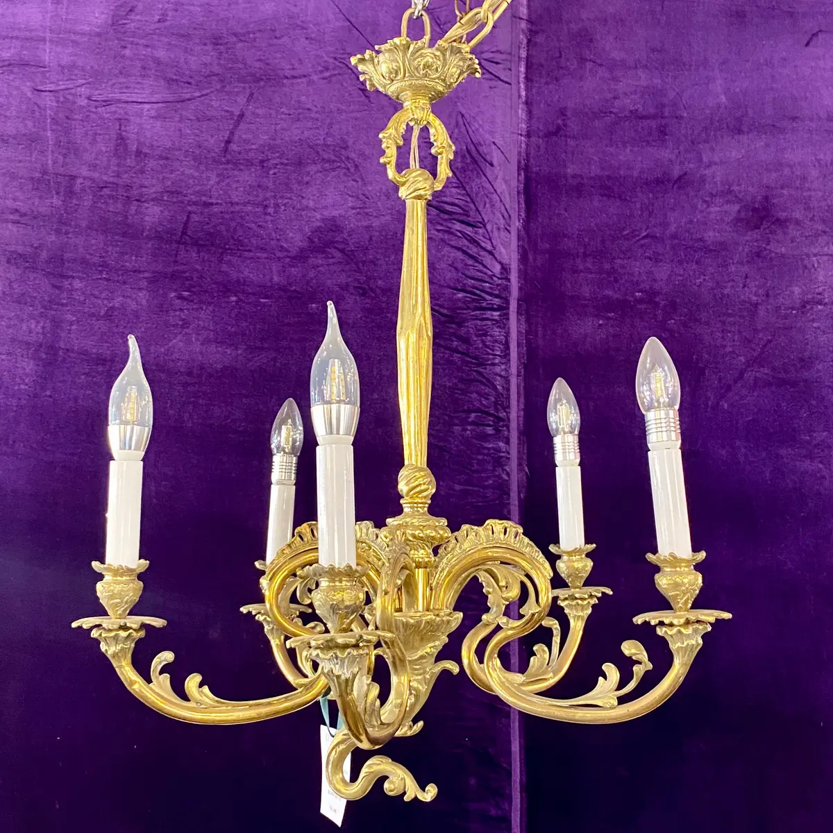 Art Nouveau Era Brass Chandelier - Sold 1