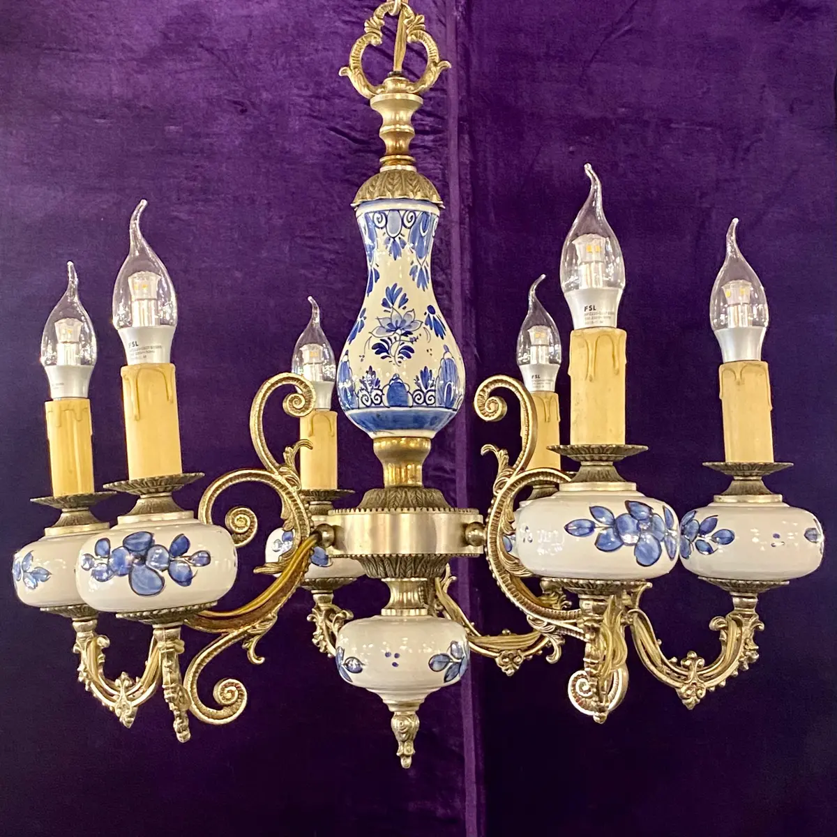 Unusual Antique Delft Chandelier - Sold 1