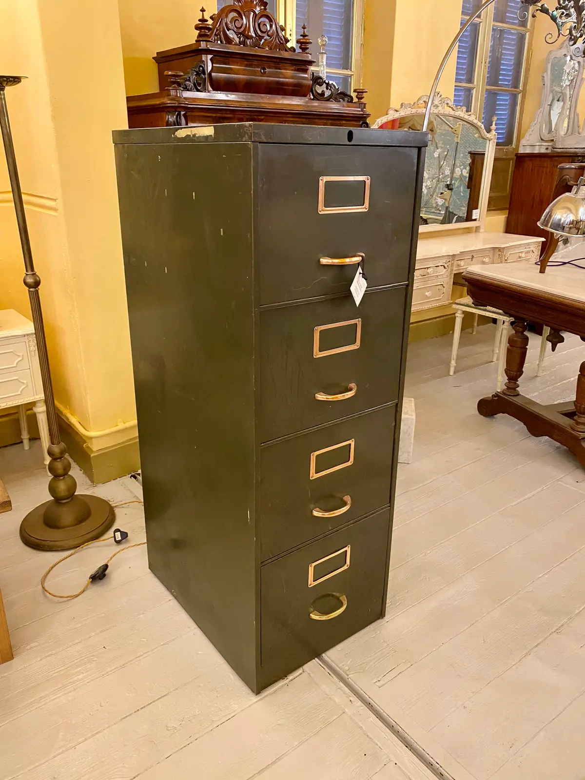 Vintage Filing Cabinet With Brass Handles - Sold 1
