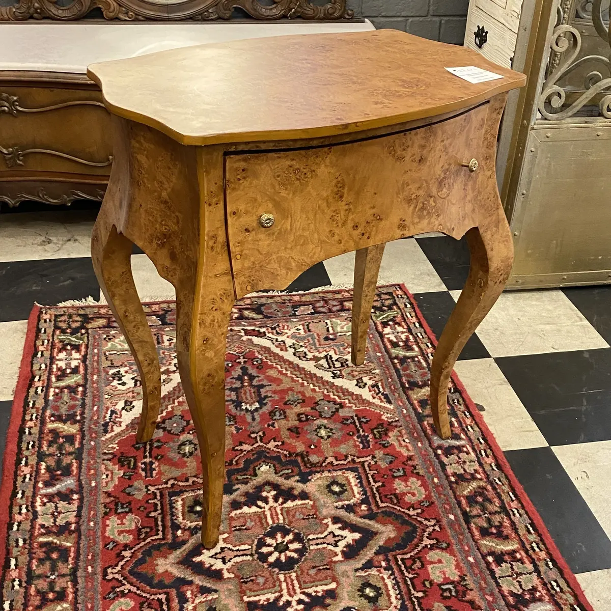 Empire Style Walnut Veneer Bedside Table - Sold 1