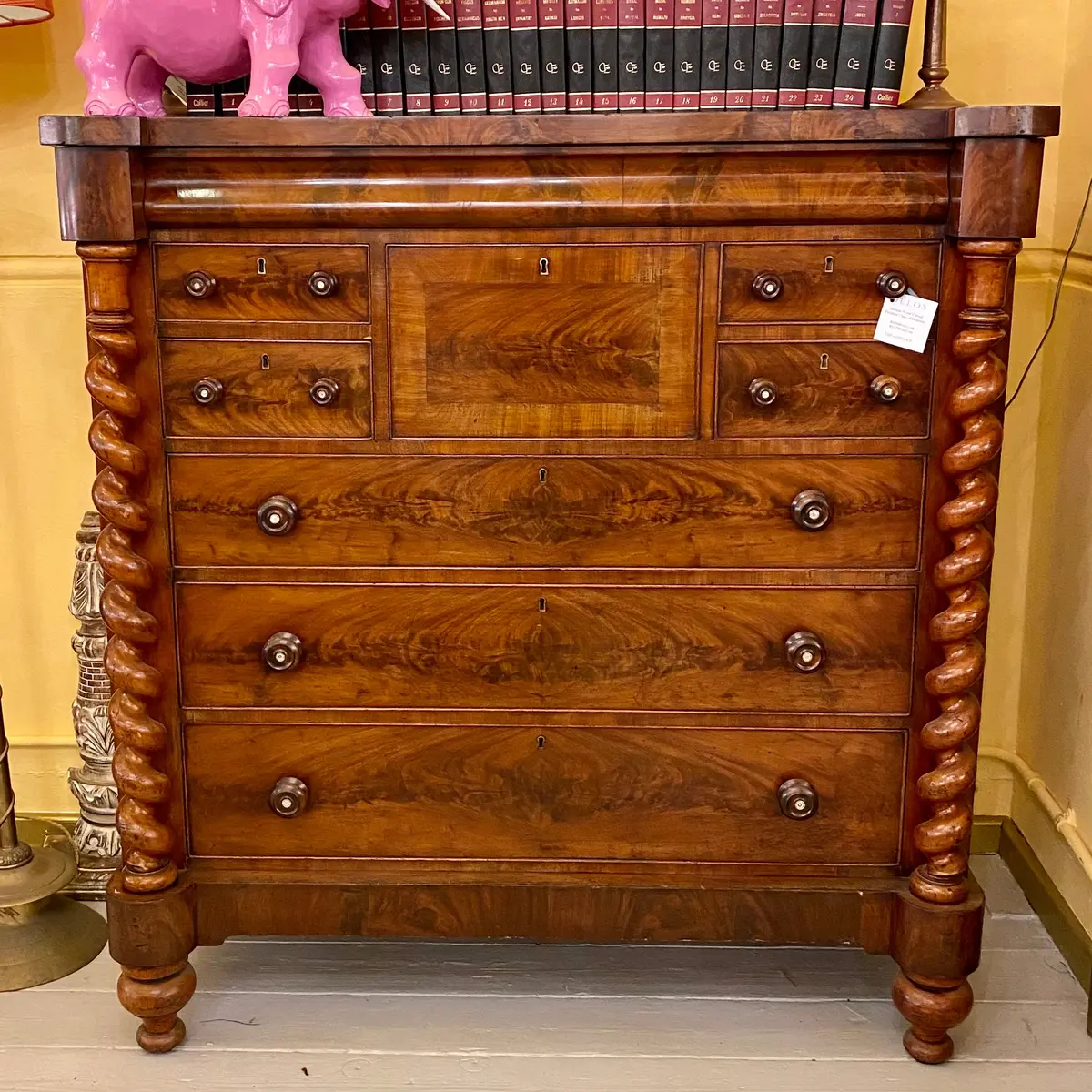 Antique Flame Mahogany Chest Of Drawers - Sold 1