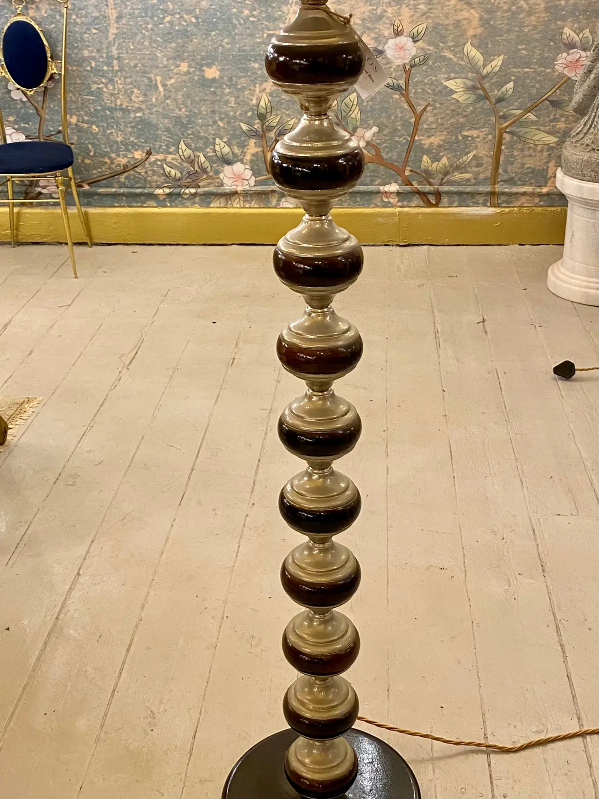 Art Deco Wood & Chrome Standing Lamp - Sold 2