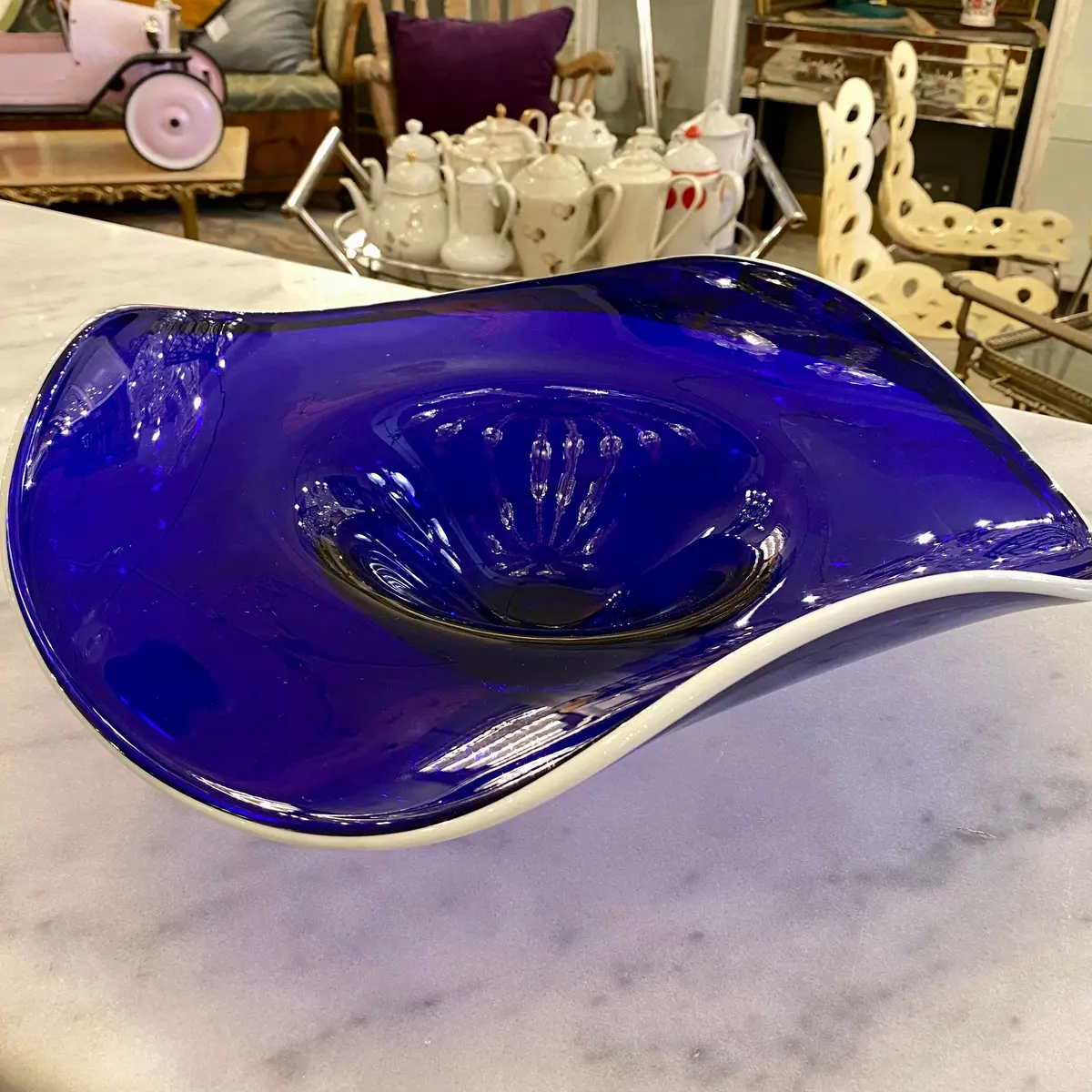 Cobalt Blue Glass Bowl - Sold 1